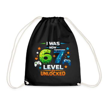 J’avais 6 Maintenant niveau 7 - 67 six sept - Sac de sport léger - noir - Devant