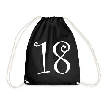 18. 18 JAHRE ALT. 18-JÄHRIGES JUBILÄUM. 18. GEBURTSTAG. - Turnbeutel - Schwarz - Vorne