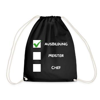AZUBI (Meister) Checkliste - Turnbeutel - Schwarz - Vorne