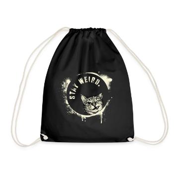 Stay Weird – Graffiti Katze Vintage Effekt - Turnbeutel - Schwarz - Vorne