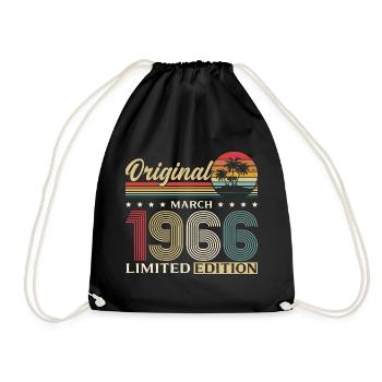 Cadeau pour le 60e anniversaire Mari Femme Mars 1966 - Sac de sport léger - noir - Devant