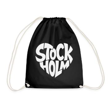 Typographie de Stockholm Suède - Sac de sport léger - noir - Devant