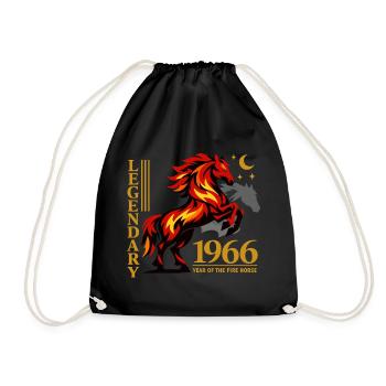 1966 Feuerpferd Retro 60 Jahre Myth Geschenk - Turnbeutel - Schwarz - Vorne