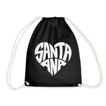 Santa Ana Herz Typo - Turnbeutel - Schwarz - Vorne