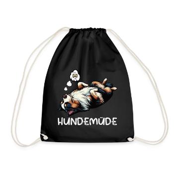 Hundemüde Australian Shepherd Aussie Aussiehalter - Turnbeutel - Schwarz - Vorne