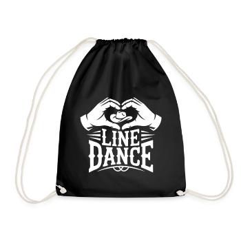LineDance Herzhand Cowboy - Turnbeutel - Schwarz - Vorne