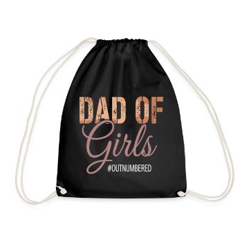 Papa des filles surpassés en nombre, drôle de papa - Sac de sport léger - noir - Devant