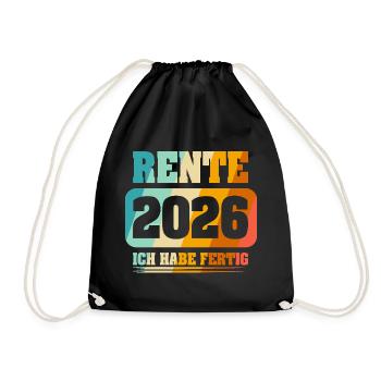 Ruhestand Rentner Rente 2026 - Turnbeutel - Schwarz - Vorne