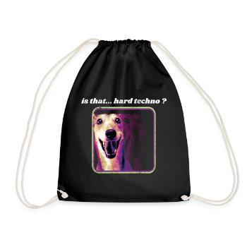 Chien Hard Techno – Outfit Humor Rave Techno - Turnbeutel - Schwarz - Vorne