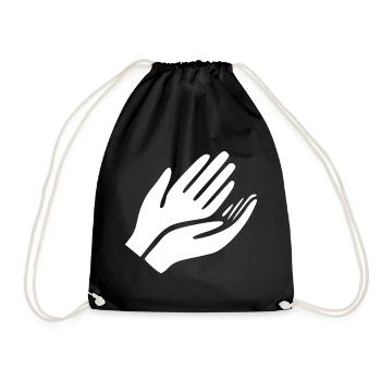 Open Hands Hand Gesture - Drawstring Bag - black - Front