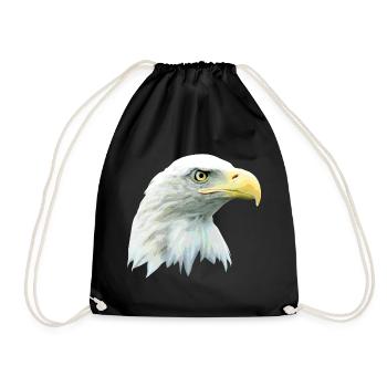 Adlerkopf, Weißkopfseeadler, Adler, Greifvogel aus - Turnbeutel - Schwarz - Vorne