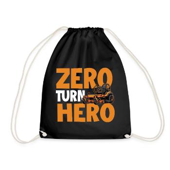 Zero Turn Hero – Zero Turn Rasenmäher Rasenmäh-Papa - Turnbeutel - Schwarz - Vorne