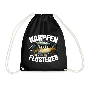Karpfenangeln - Turnbeutel - Schwarz - Vorne