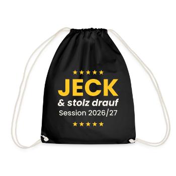 Jeck und stolz drauf Karneval Shirt Alaaf Session  - Turnbeutel - Schwarz - Vorne