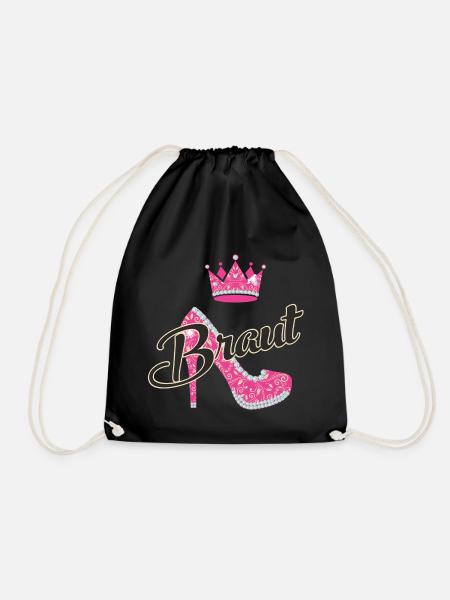 JGA - Braut Schuh - RAHMENLOS - Turnbeutel - Schwarz