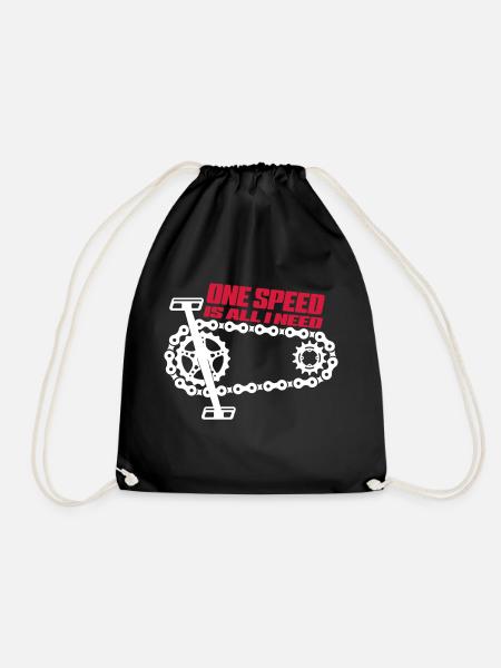 One Speed is all I need - Singelspeed - Drawstring Bag - black