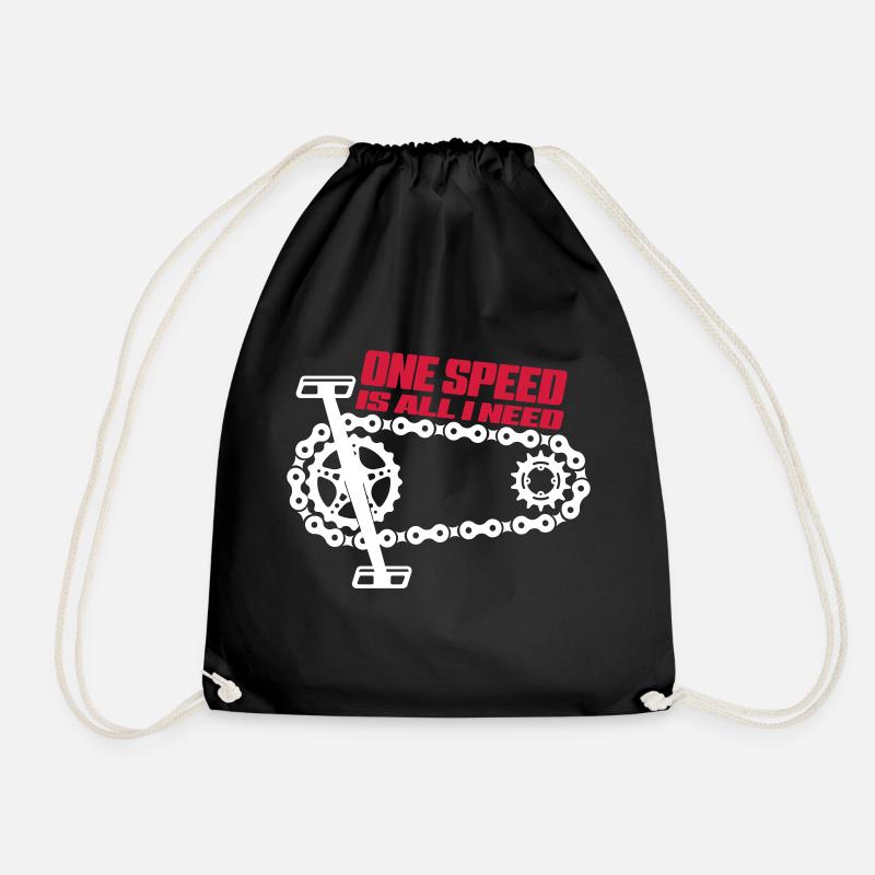 One Speed is all I need - Singelspeed - Drawstring Bag - black