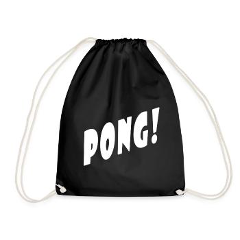 Pong! - Schwarz/Black - Partner/Duo Look - Ping! - Turnbeutel - Schwarz - Vorne