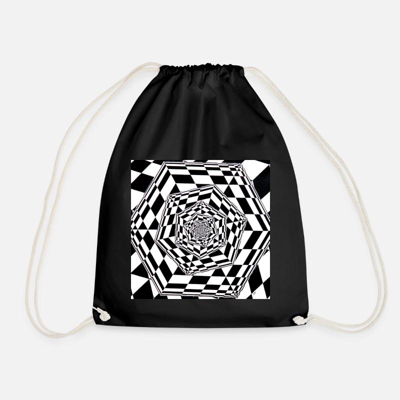 returning cube - Drawstring Bag - black