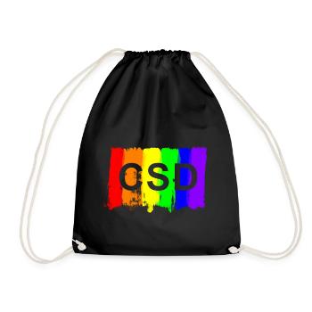 csd brush - Drawstring Bag - black - Front