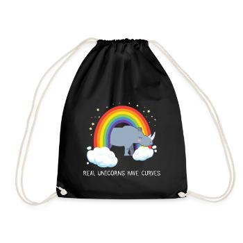 Real Unicorns Have Curves - Turnbeutel - Schwarz - Vorne
