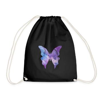 Galaxy Schmetterling - Turnbeutel - Schwarz - Vorne
