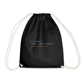 Prost Bier Nerd Code Geschenk - Turnbeutel - Schwarz - Vorne