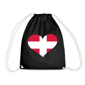 Dänemark Herz; Heart Denmark - Drawstring Bag - black - Front