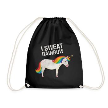 I Sweat Rainbow | Cool Unicorn Retro Vintage Style - Turnbeutel - Schwarz - Vorne