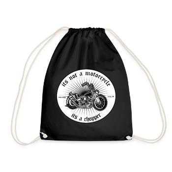 Its not a motorcycle its a chopper - chopper - Drawstring Bag - black - Front