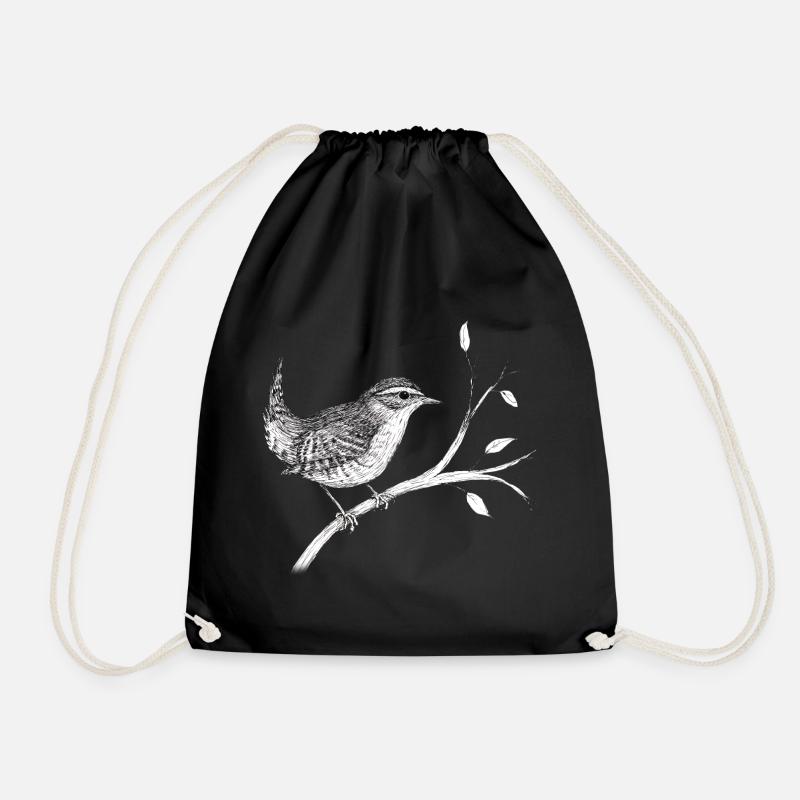 Wren - Drawstring Bag - black