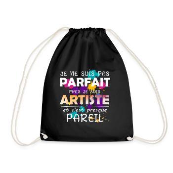Artiste - Peinture - Dessin - Cadeau - Parfait - Sac de sport léger - noir - Devant