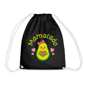 Mamacado - Pregnancy Mom Baby Parents Heart - Drawstring Bag - black - Front