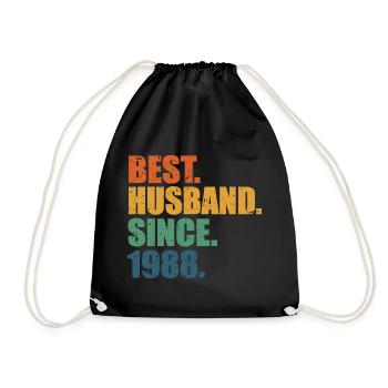 Meilleur mari depuis 1988, cadeau d’anniversaire des 34 ans - Sac de sport léger - noir - Devant