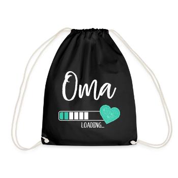 Oma Loading Herz Enkel Junge Werdende Großmutter - Turnbeutel - Schwarz - Vorne