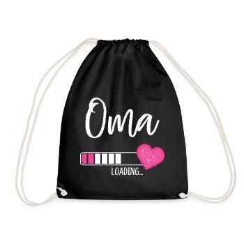 Oma Loading Herz Enkelin Mädchen Werdende Oma - Turnbeutel - Schwarz - Vorne
