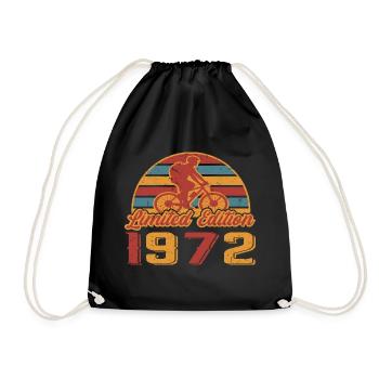Cyclist Cyclist Bike Birthday 1972 - Drawstring Bag - black - Front