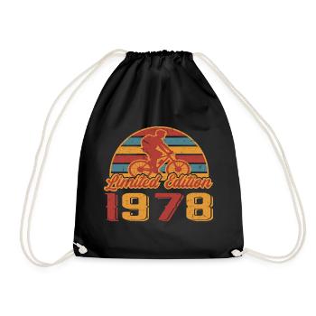Vélo Vélo Cycliste Anniversaire Construit en 1978 - Sac de sport léger - noir - Devant