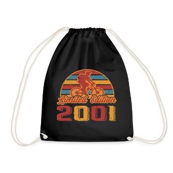 Bicycle Bicycles Mountain Bike Birthday 2001 - Drawstring Bag - black - Front