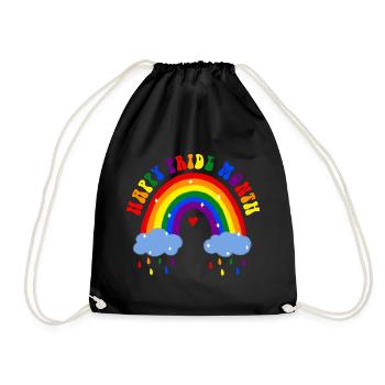 Happy Pride Month LGBT Rainbow - Drawstring Bag - black - Front
