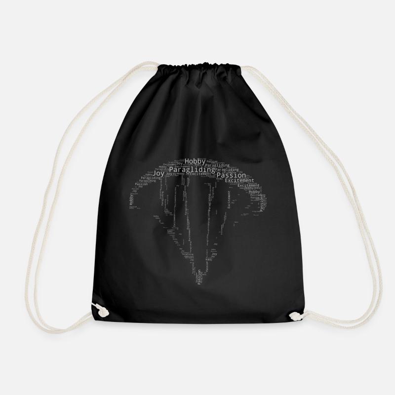 Paragliding, paragliding, paragliding, paragliding - Drawstring Bag - black