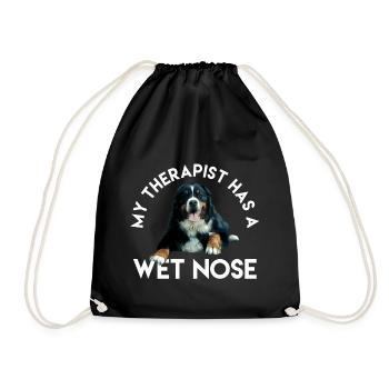 Bernese Mountain Dog - Drawstring Bag - black - Front