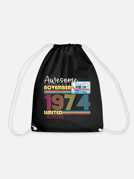 November Jahrgang 1974 48. Geburtstag Geschenk - Turnbeutel - Schwarz