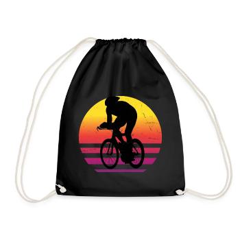 Rennrad Damen Rennradfahrer Rennradfahren - Turnbeutel - Schwarz - Vorne