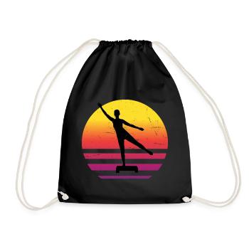 Body gymnastics ladies fitness training aerobics - Drawstring Bag - black - Front