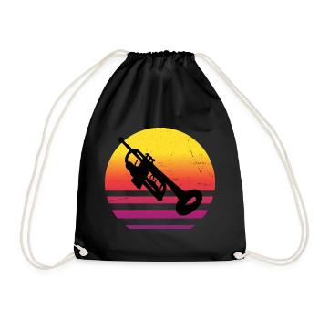 Trumpeter Trumpet Men Women Trumpet Player - Drawstring Bag - black - Front