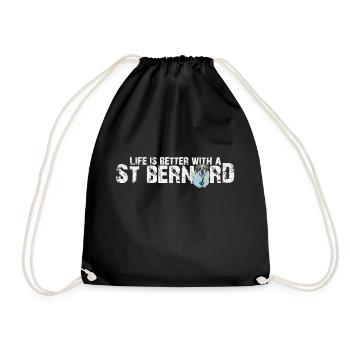 Bernhardiner - Turnbeutel - Schwarz - Vorne