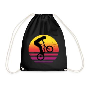 bmx boys cycling bmx bmx bicycle women - Drawstring Bag - black - Front