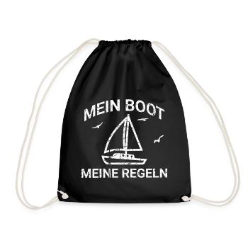 Mein Boot Meine Regeln Segler Kapitän - Turnbeutel - Schwarz - Vorne