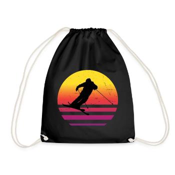 Women's Ski Jumping Freestyle Ski Ski Freestyle - Drawstring Bag - black - Front